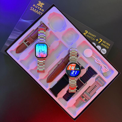 Watch 5 Pro Max – Coffret Premium (2 Montres + 7 Bracelets)