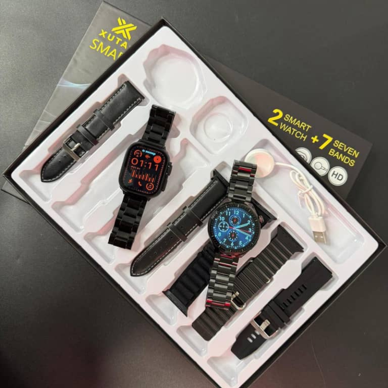 Watch 5 Pro Max – Coffret Premium (2 Montres + 7 Bracelets)