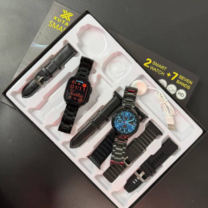 Watch 5 Pro Max – Coffret Premium (2 Montres + 7 Bracelets)